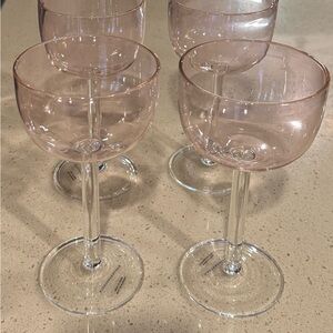 Anthropologie Blush Wine Glass Set